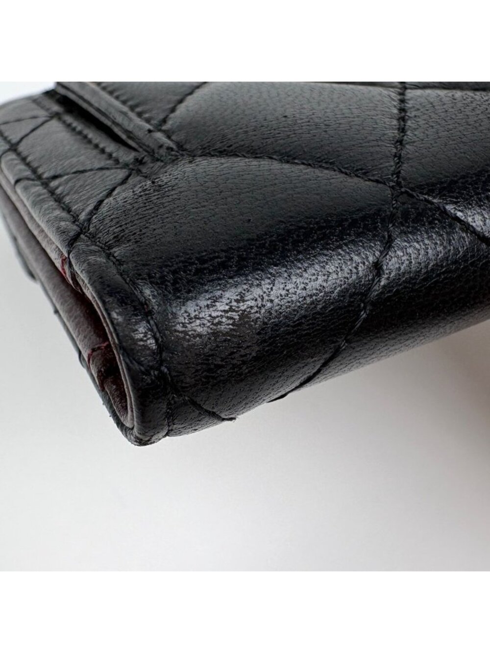 Chanel CC Logo Trifold Wallet Quilted Leather Black - Picture 3 of 10